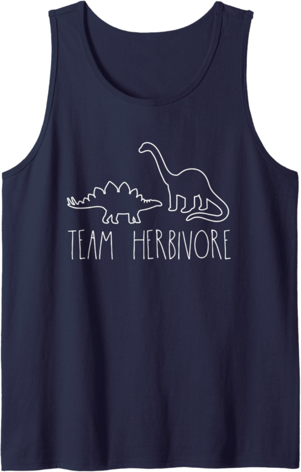 Team Herbivore Cute Dinosaur Vegan & Vegetarian Apparel Tank... - Image 2